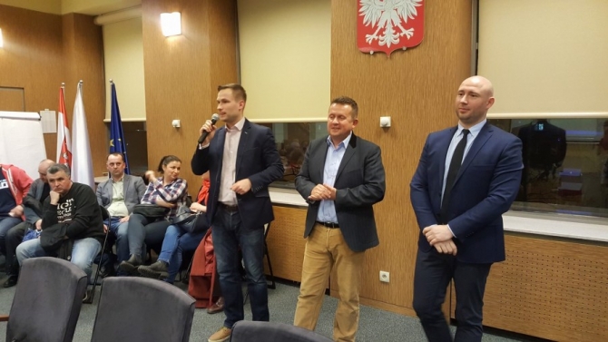 Spotkanie z prezydenetem w sali konferencyjnej
