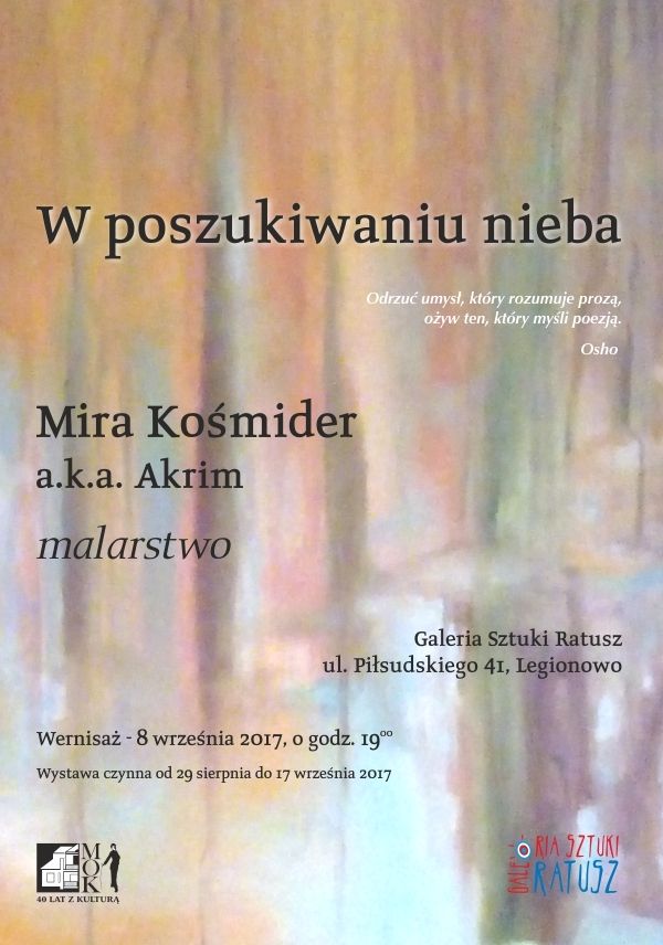 Plakat Wernisaż wystawy Miry Kośmider 