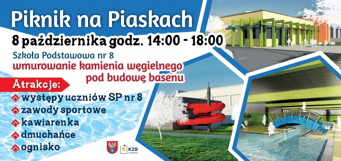 Plakat zapraszający na Piknik na Os. Piaski