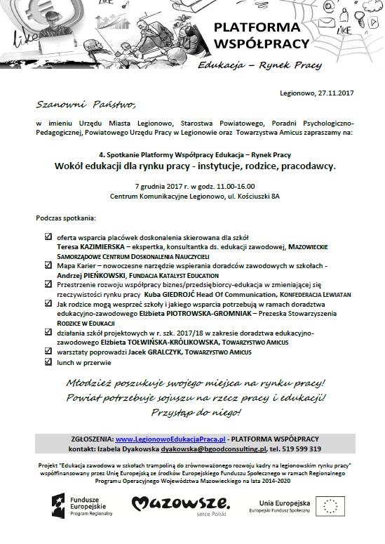 4. Spotkanie Platformy Współpracy Edukacja – Rynek Pracy