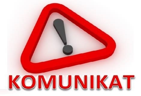 Napis: Komunikat
