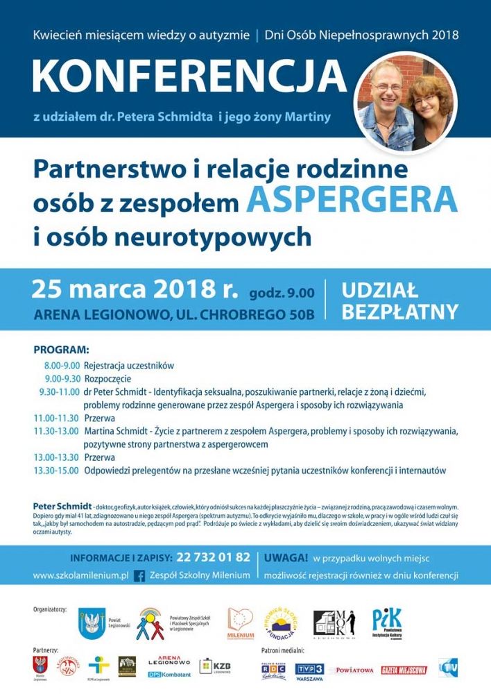 Konferencja z udziałem dr Petera Schmidta: Partnerstwo i relacje rodzinne w związku osoby z zespołem Aspergera.