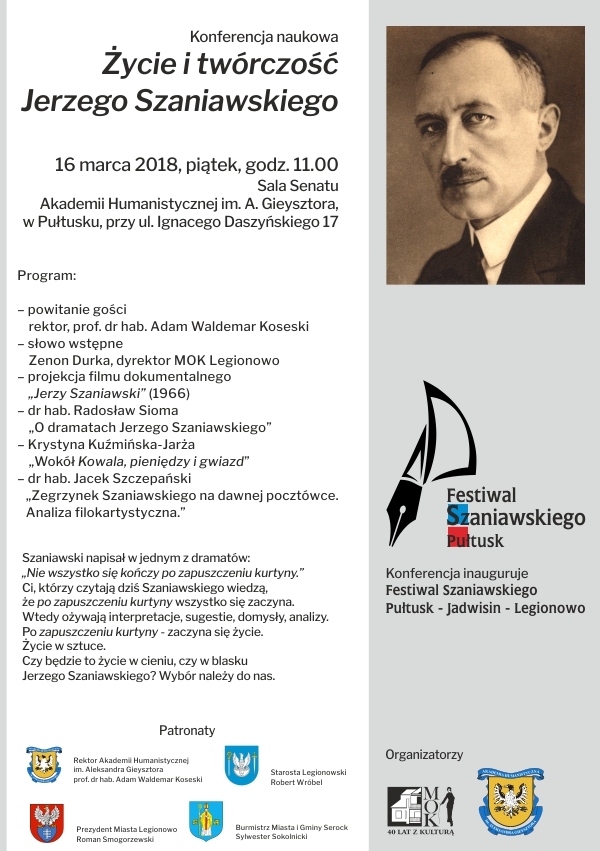 Festiwal Szaniawskiego Legionowo - konferencja w Akademii Humanistycznej