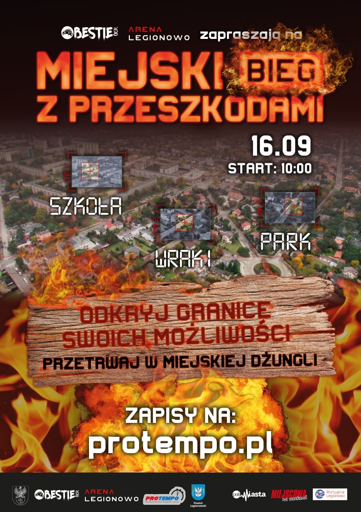 Plakat - Miejski Bieg z Przeszkodami