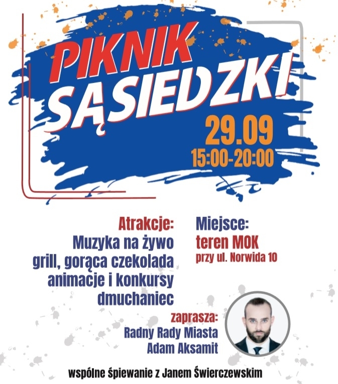 Ulotka informacyjna, piknik sąsiedzki