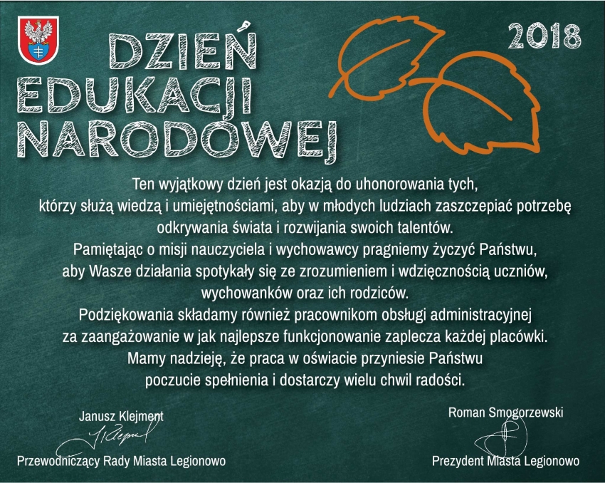 Życzenia z okazji Dnia Edukacji Narodowej