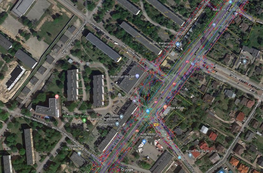 Plan projektu skrzyżowania Strużańska-Zegrzyńska, źródło: Google/UM Legionowo