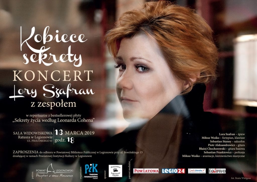 Plakat promujący wydarzenie: Koncert Lory SZAFRAN w Legionowie - Kobiece sekrety