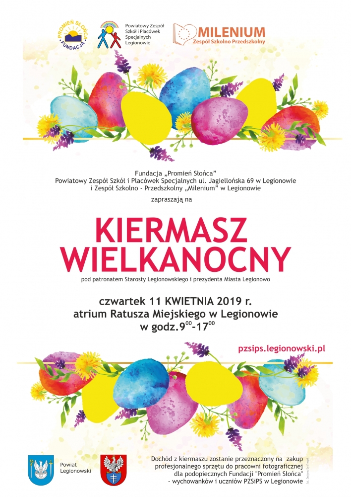 Plakat : Wielkanocny kiermasz Fundacji Promień Słońca