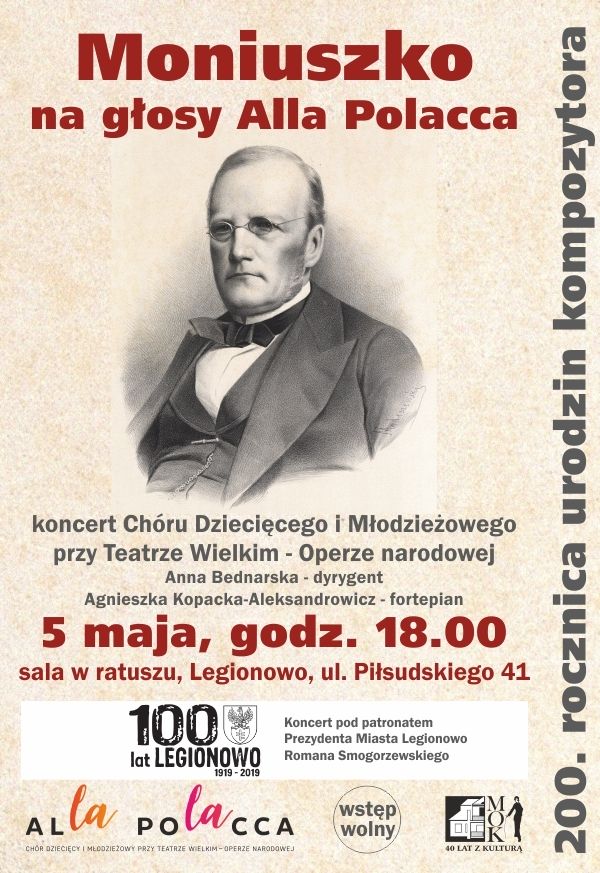 Plakat: Koncert - Moniuszko na głosy Alla Polacca