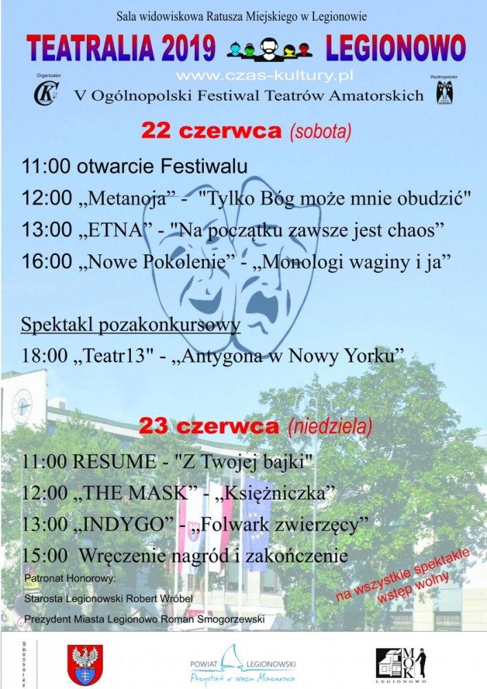 Plakat promujący wydarzenie: Teatralia 2019