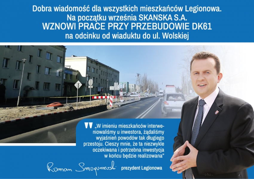 Wznowienie prac na dk61