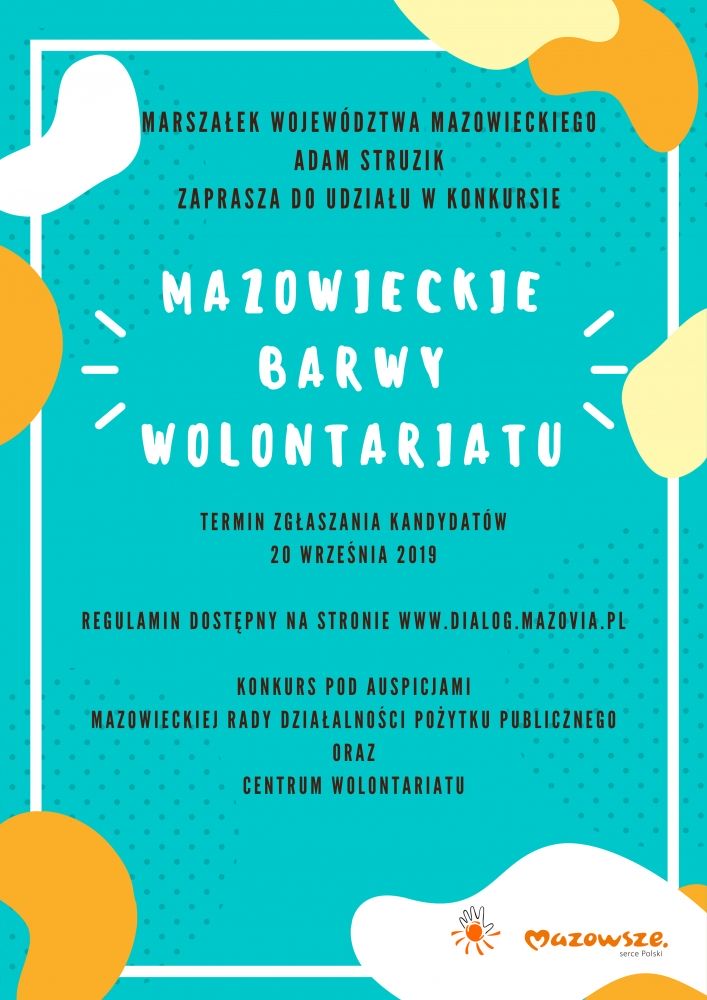 Mazowieckie Barwy Wolontariatu/graf. http://www.dialog.mazovia.pl/wolontariat