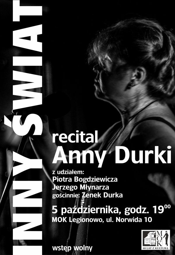 plakat promujący wydarzenie: Recital Anny Durki 