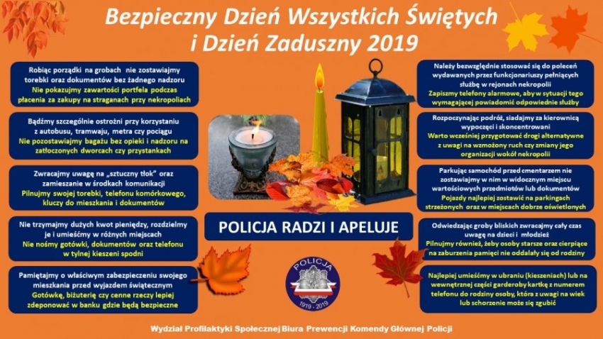 Bezpieczny Dzień Wszystkich Świętych i Dzień Zaduszny/Fot. Biuro Prewencji KGP