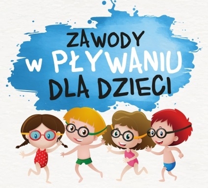 Plakat zawodów w pływaniu dla dzieci