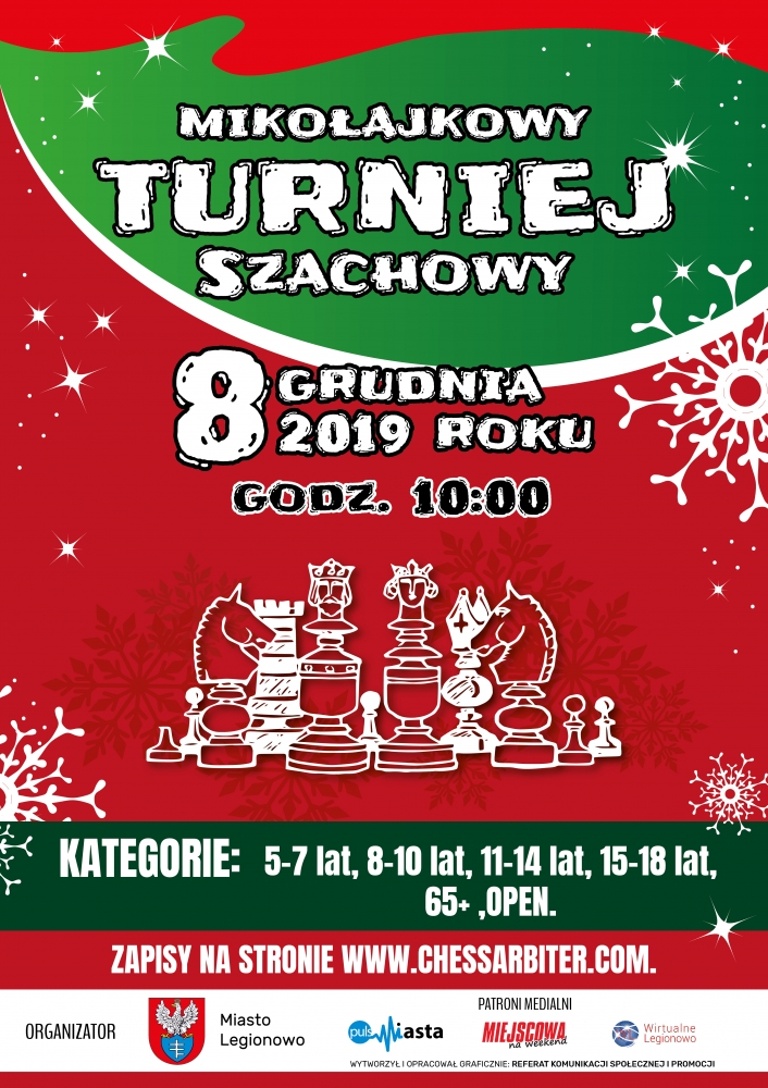 Plakat na Mikołajkowy Turniej Szachowy