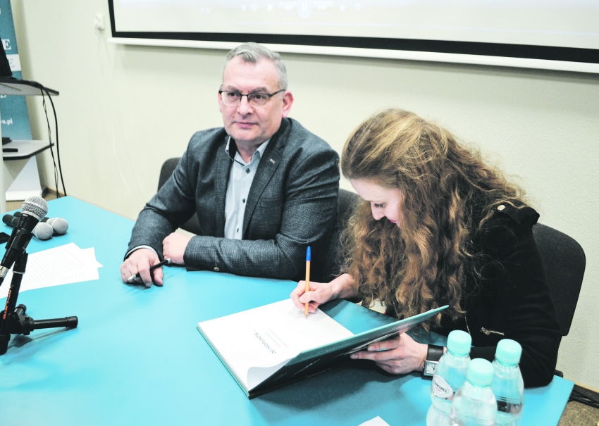 Prezentacja Katalogu. Na zdjęciu (od lewej): Wawrzyniec Orliński, dr Magdalena Woińska