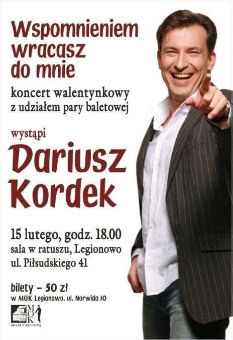 Plakat promujący wydarzenie:  bilety - 50 zł - już dostępne w MOK Legionowo, ul. Norwida 10