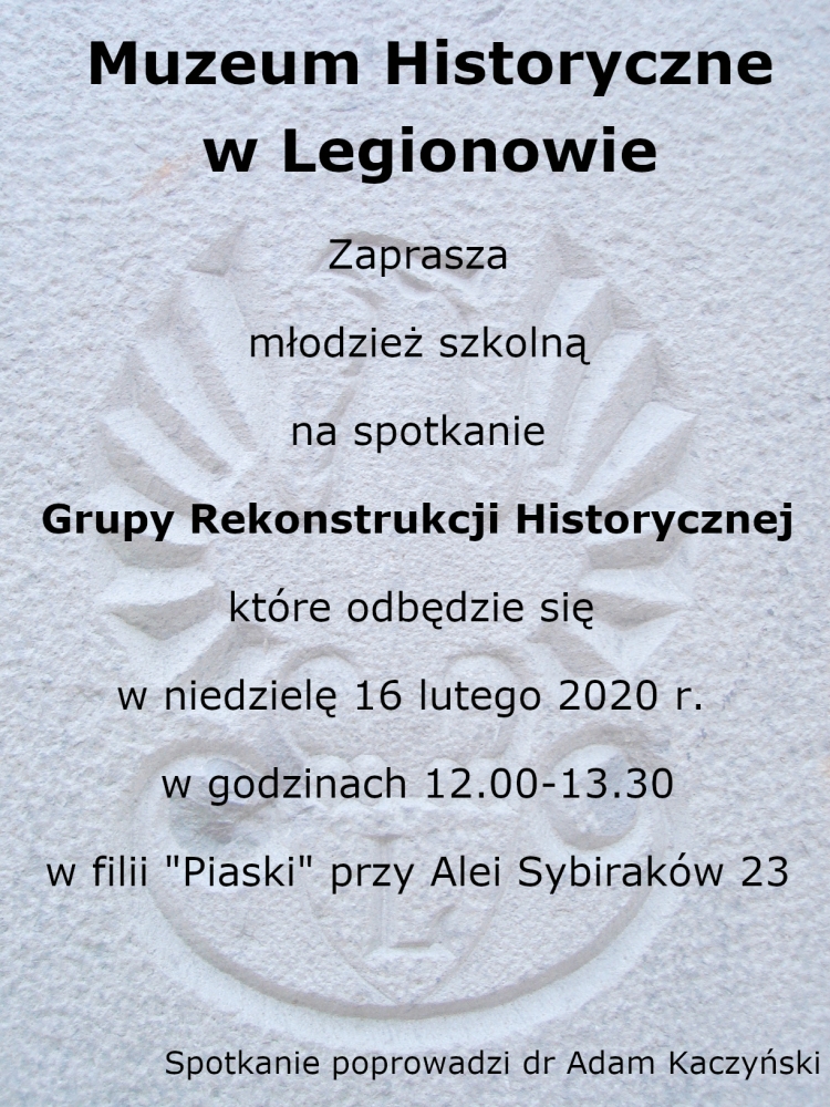 Grafika promująca spotkanie Grupy Rekonstrukcji Historycznej