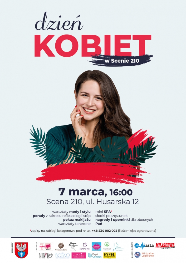 Plakat Dnia Kobiet w Scenie 210, ul. Husarska 12