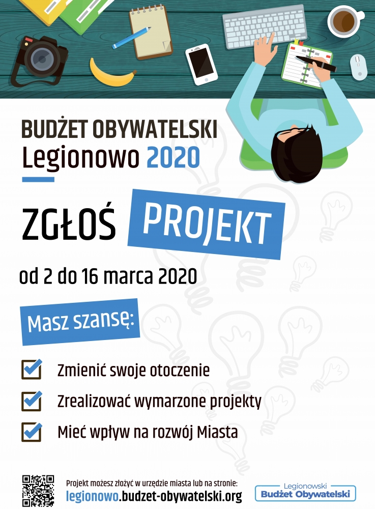 Plakat promujący zgłaszanie projektów do Budżetu Obywatelskiego