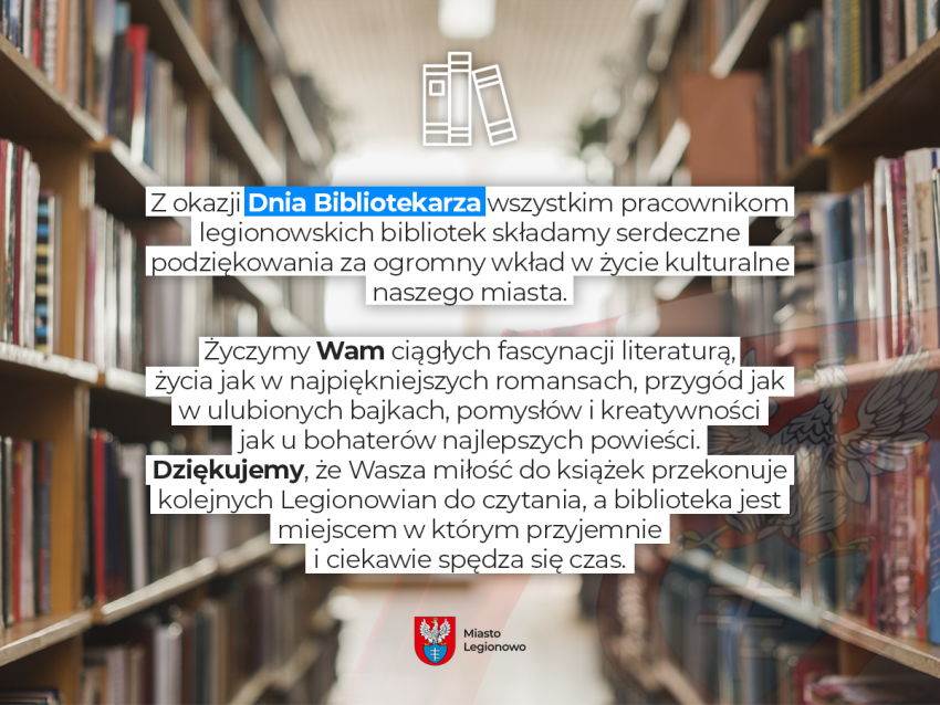 Życzenia z okazji Dnia Bibliotekarza. Treść w aktualności