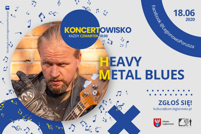 Baner promujący wydarzenie, występuje zespół Heavy Metal Blues