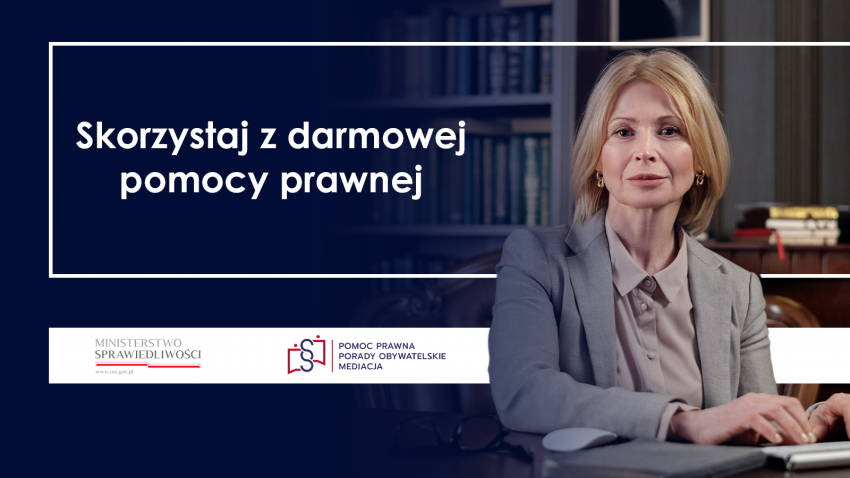 Grafika promująca pomoc prawną