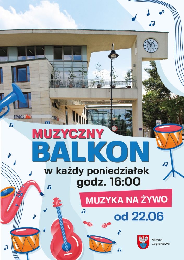 Plakat promujący cykl koncertów: Muzyczny balkon