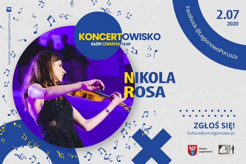Baner promujący wydarzenie, występuje Nikola Rosa