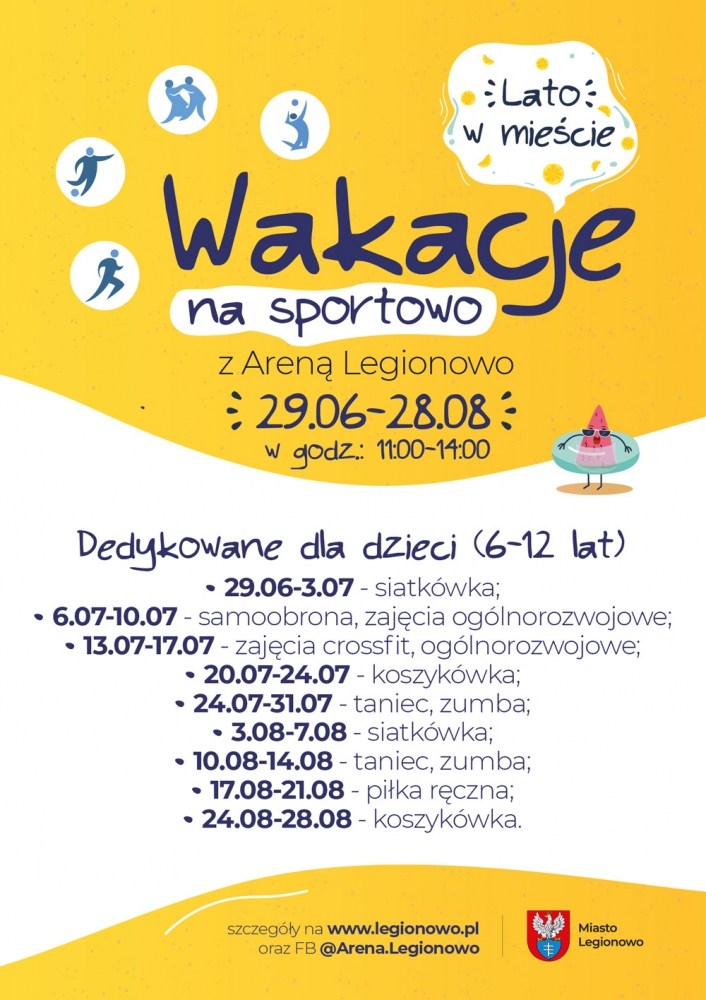 Plakat informujący o Akcji Lato w mieście 2020