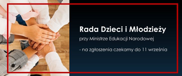 Baner promujący wybory ady Dzieci i Młodzieży Rzeczypospolitej Polskiej przy Ministrze Edukacji Narodowej