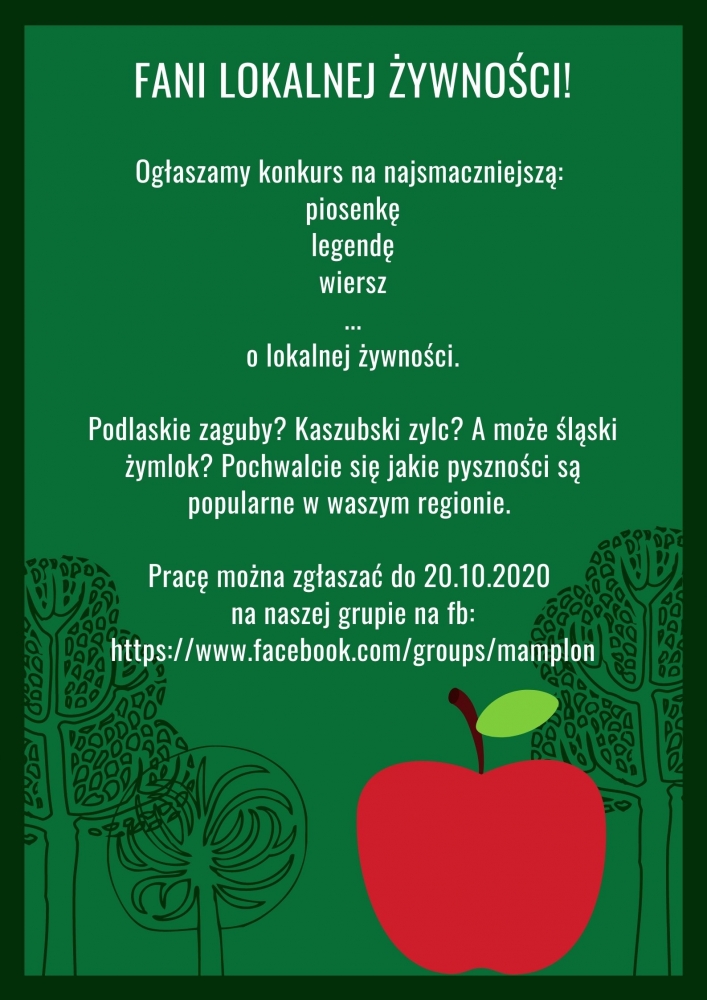 Plakat promujący konkurs 'Lokalna Żywność w Twórczości Artystycznej'