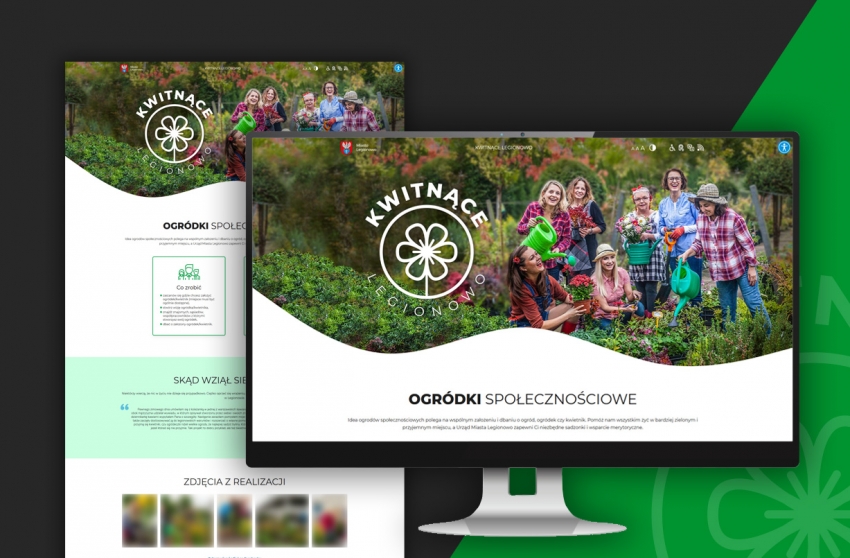 Grafika promująca nową podstronę - Kwitnące Legionowo
