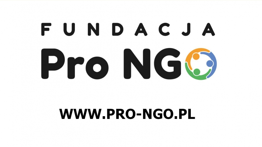 Logo i adres strony internetowej Fundacji Pro NGO