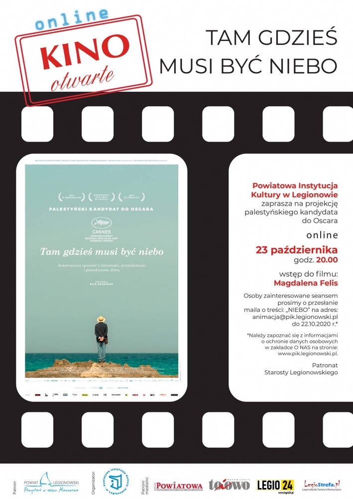Plakat promujący Kino otwarte on-line. Film - Tam gdzieś musi być niebo.