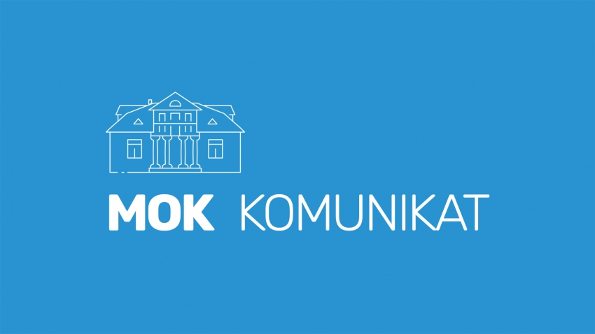 Grafika wyróżniająca z napisem - MOK komunikat