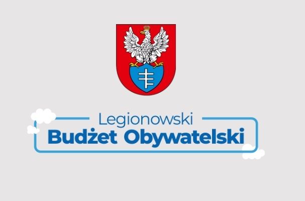Herb miasta Legionowo, napis: Legionowski Budżet Obywatelski