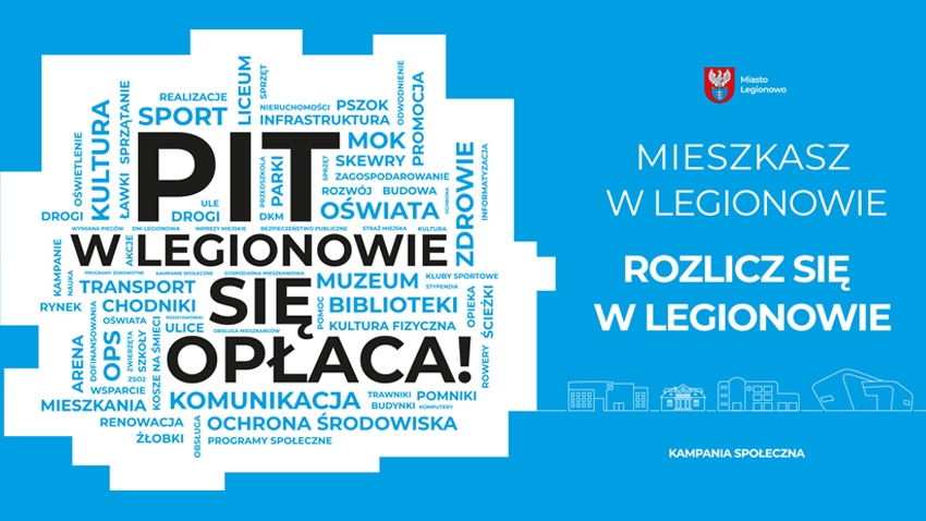 Grafika promująca akcję PIT w Legionowie się opłaca.