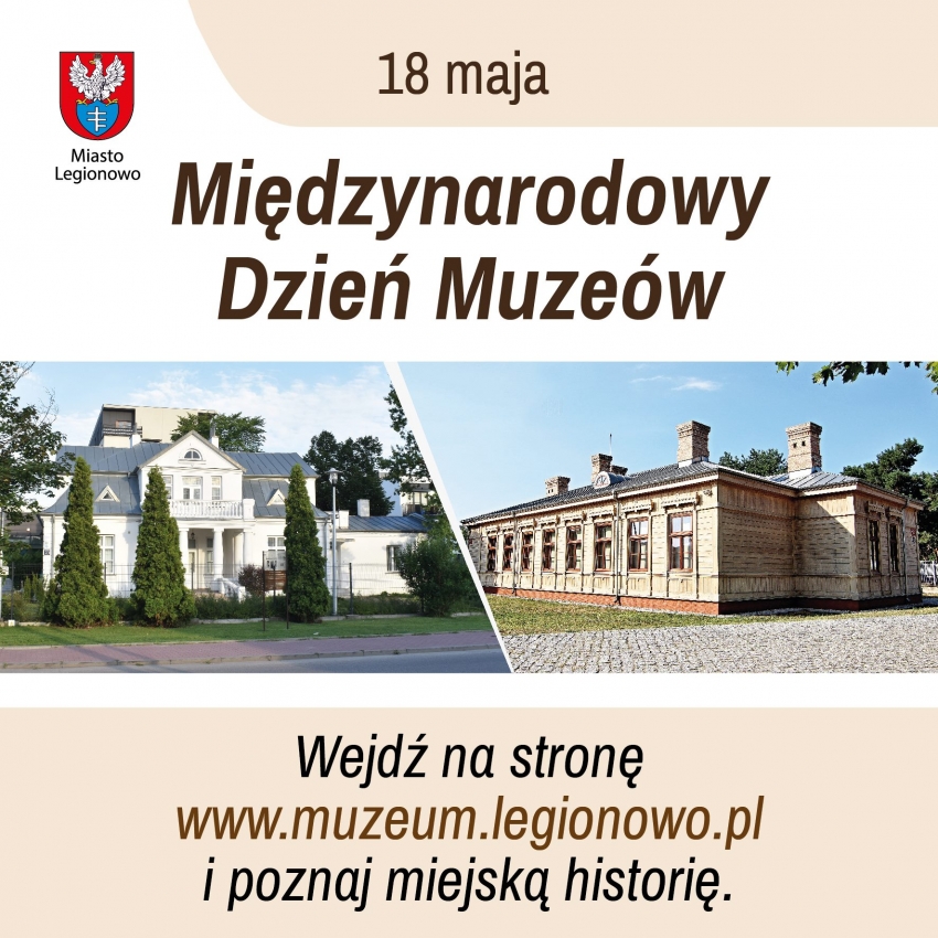 Grafika z napisem Międzynarodowy Dzień Muzeów.