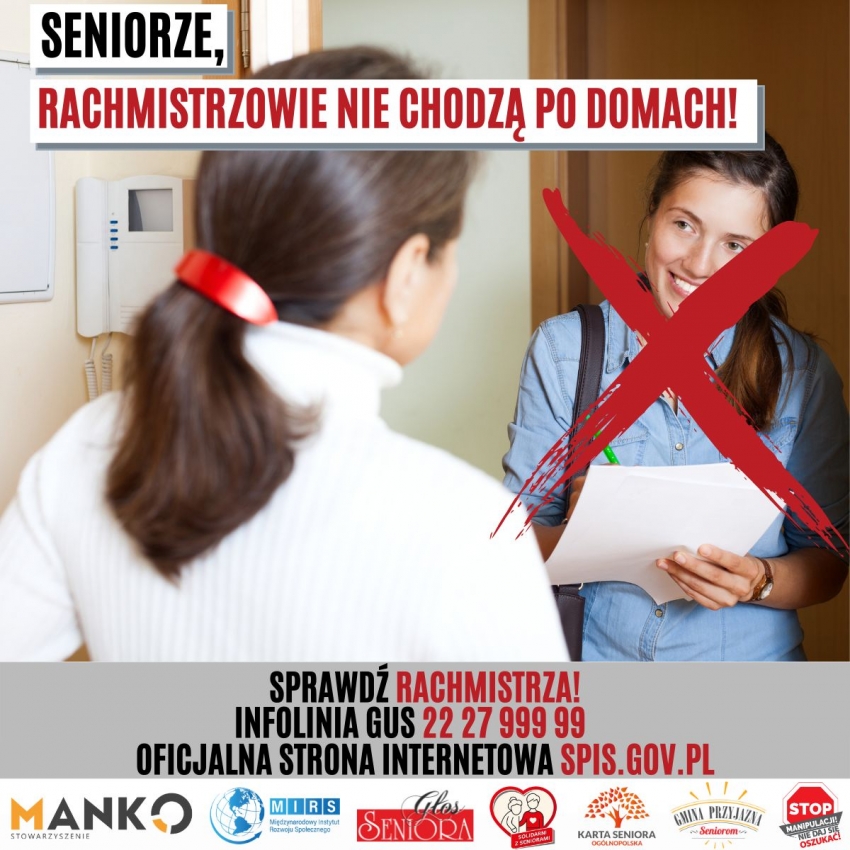 Seniorze, rachmistrzowie nie chodzą po domach.