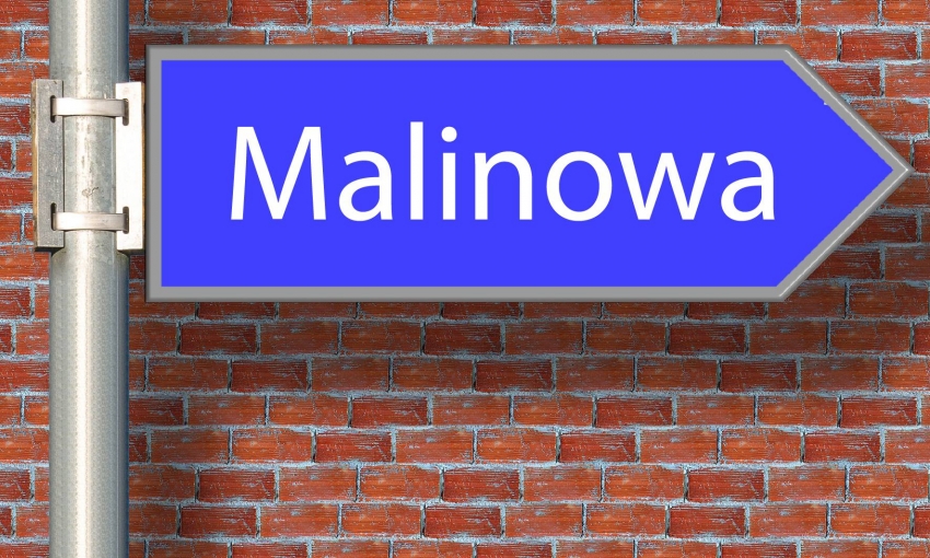 Tabliczka z napisem - Malinowa