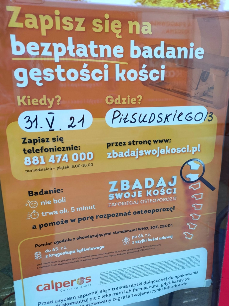Plakat promujący badanie kości