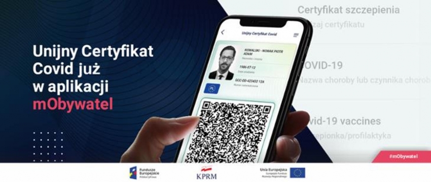 Grafika promująca aplikację mObywatel