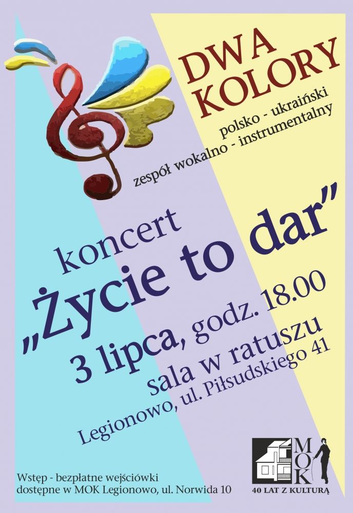 Plakat promujący koncert zespołu Dwa Kolory