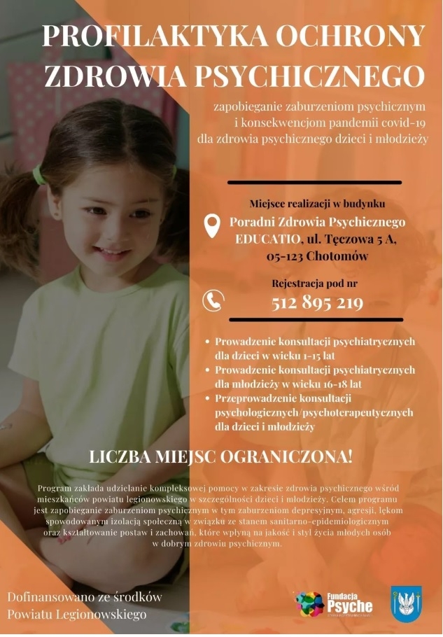 Profilaktyka ochrony zdrowia psychicznego – zapobieganie zaburzeniom psychicznym i konsekwencjom pandemii covid-19 dla zdrowia psychicznego dzieci i młodzieży