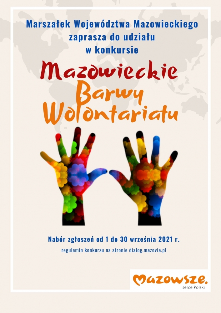 Dłonie. Mazowieckie Barwy Wolontariatu.