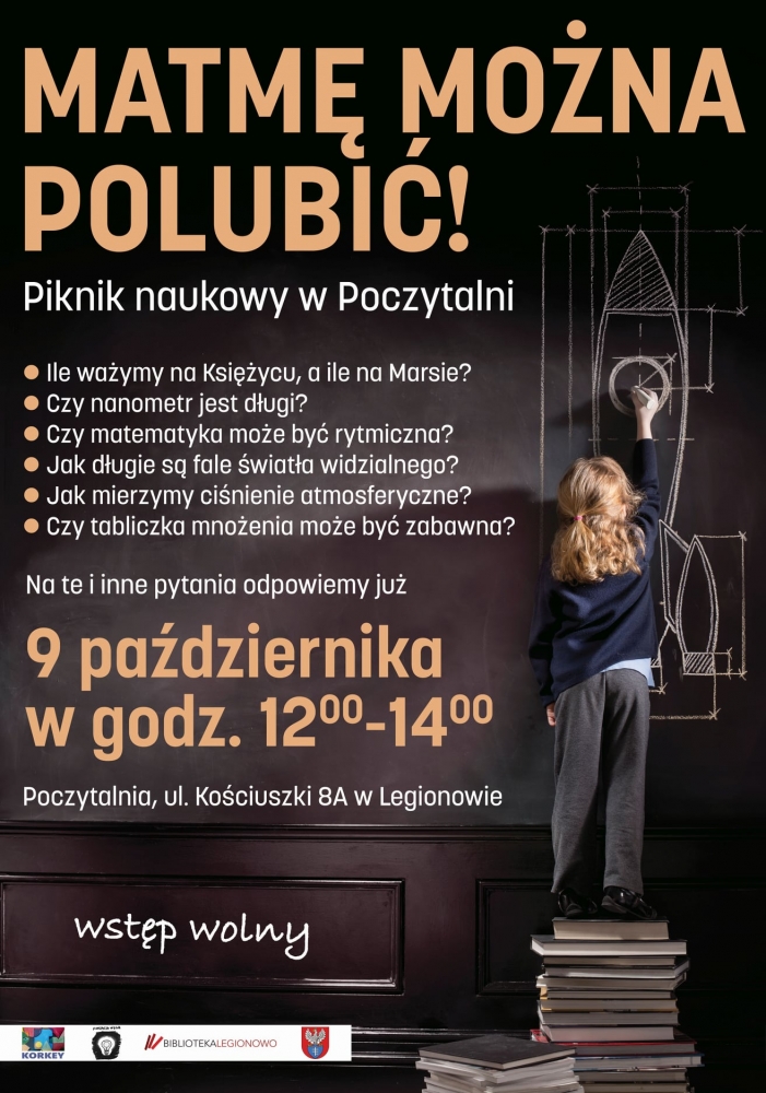 Matmę można polubić. Osoba maluje kreda po tablicy. Na tablicy narysowany jest kształt rakiety