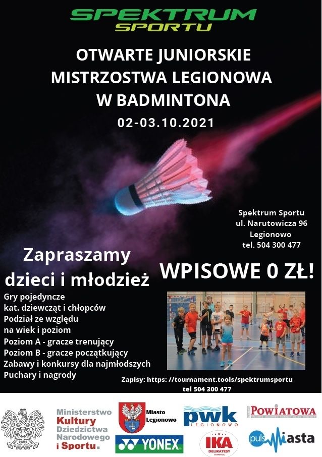Otwarte Juniorskie Mistrzostwa Legionowa w Badmintona